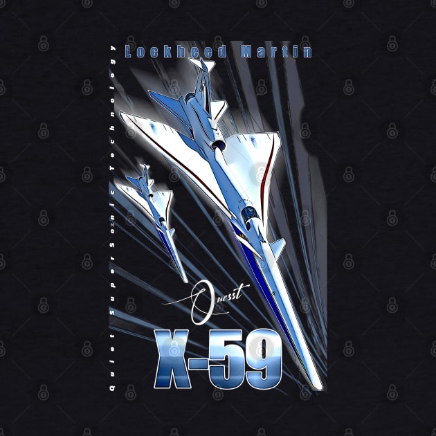 Lockheed Martin X-59 Quesst QueSST Supersonic Aircraft by aeroloversclothing